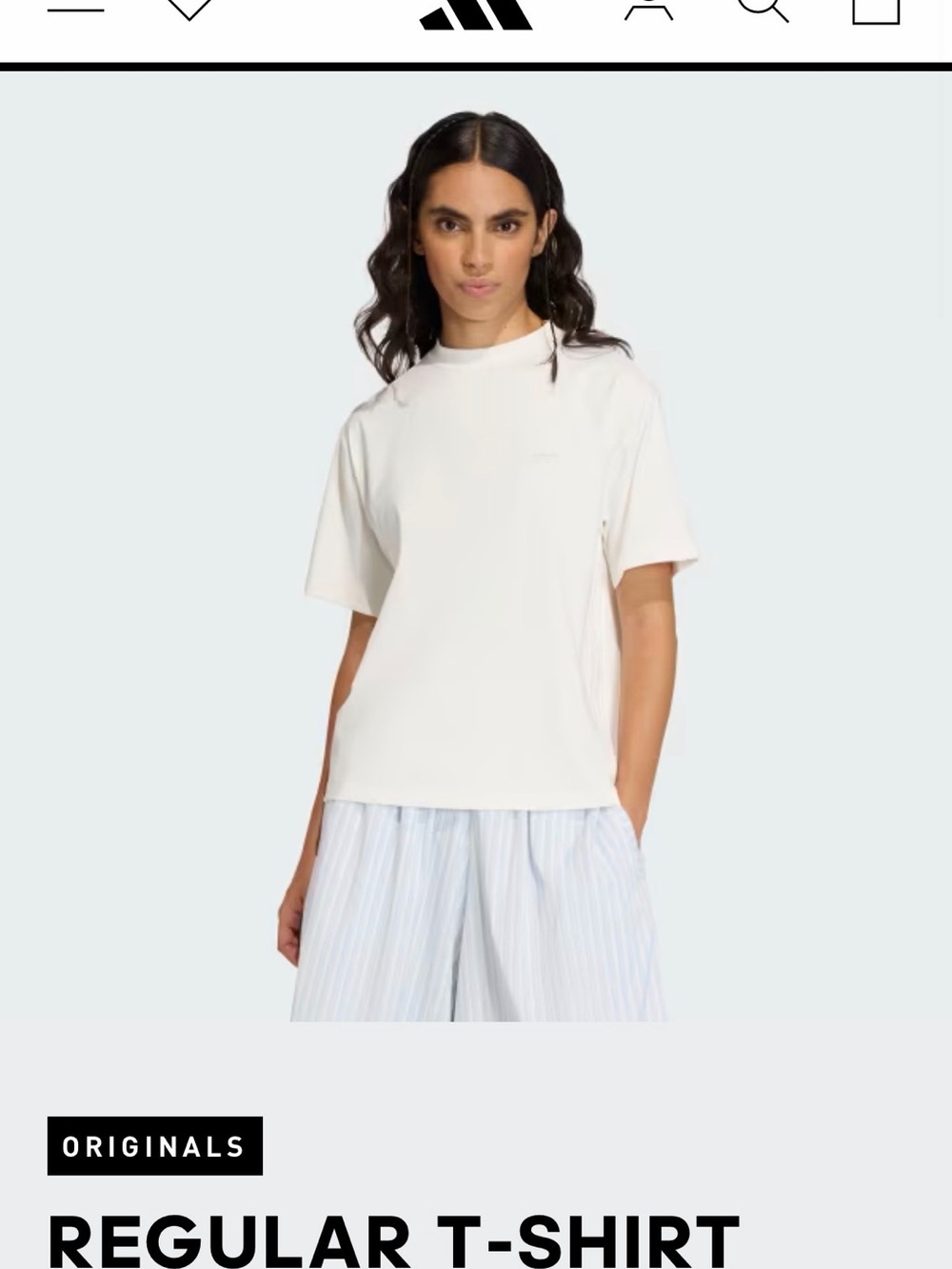 adidas Cloud White T-Shirt with Blue Accent Tag